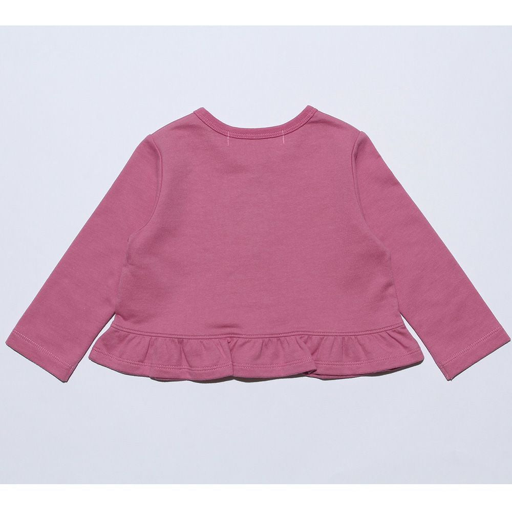 Baby Clothing Girl Baby Size Ribbon & Fluff with Mini Flying Cardigan Pink (02) back