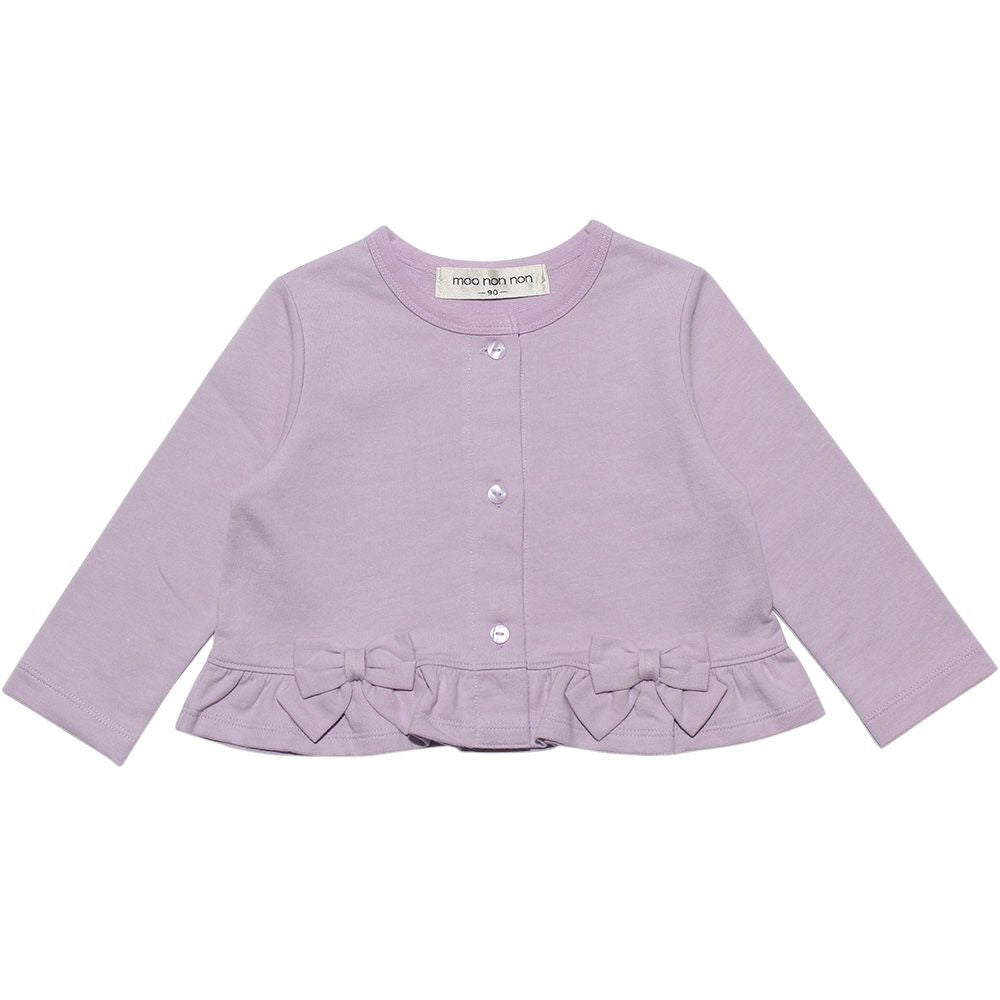 Baby Clothing Girl Baby Size Ribbon & Fluff with Mini Flying Cardigan Purple (91) Front
