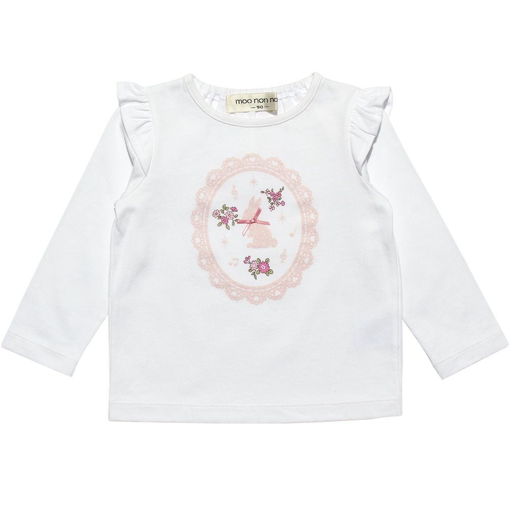 T -shirt with rabbit & lamele print ribbon Off White front