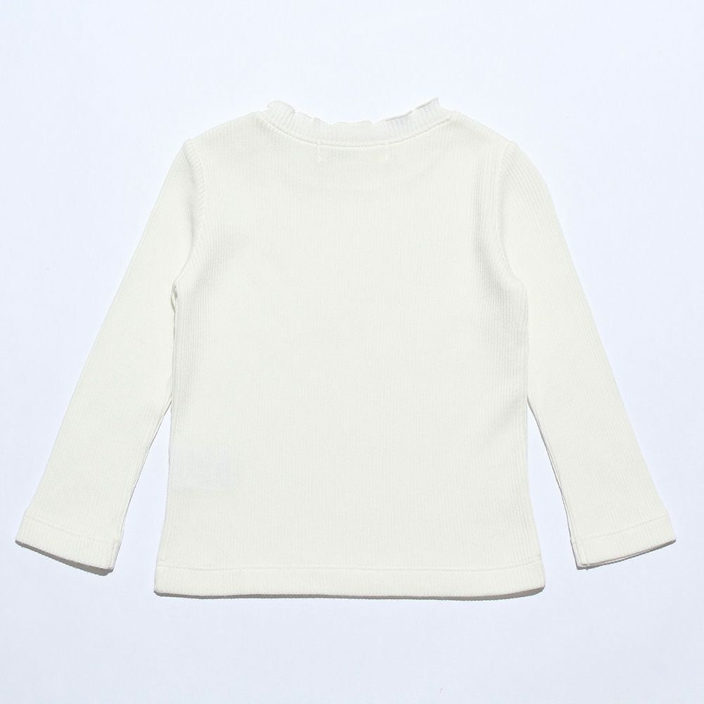 Baby size note embroidery rib T -shirt Off White back