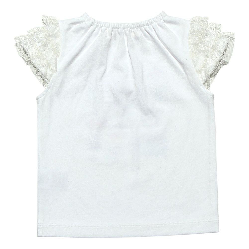 T -shirt with flower print & ribbon Off White back