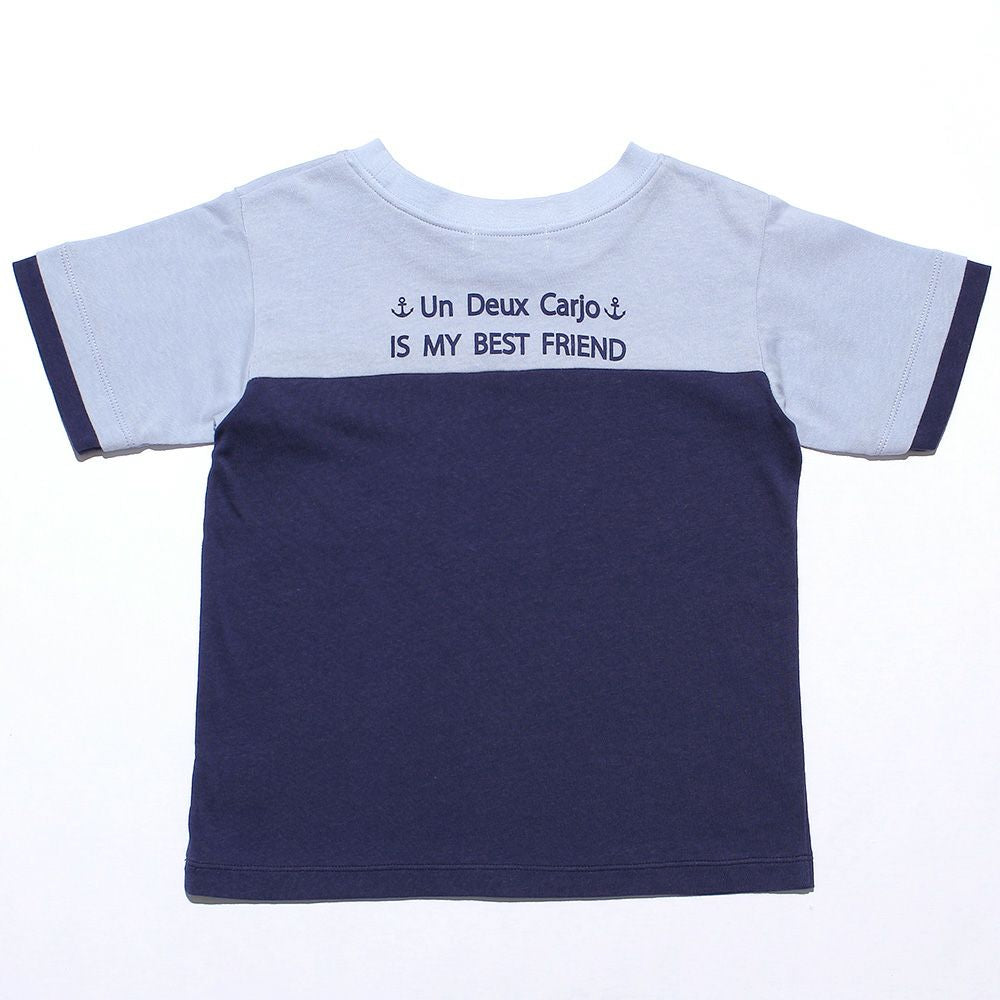 100 % cotton T -shirt with anchor patch Navy back