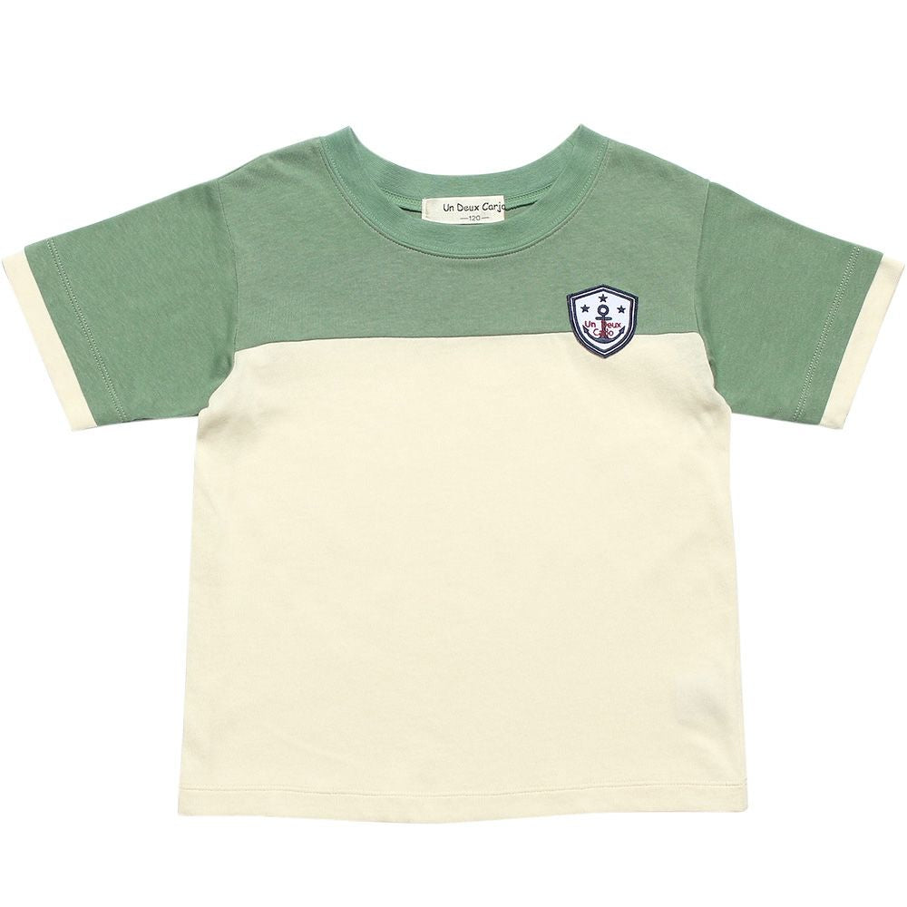 100 % cotton T -shirt with anchor patch Ivory front