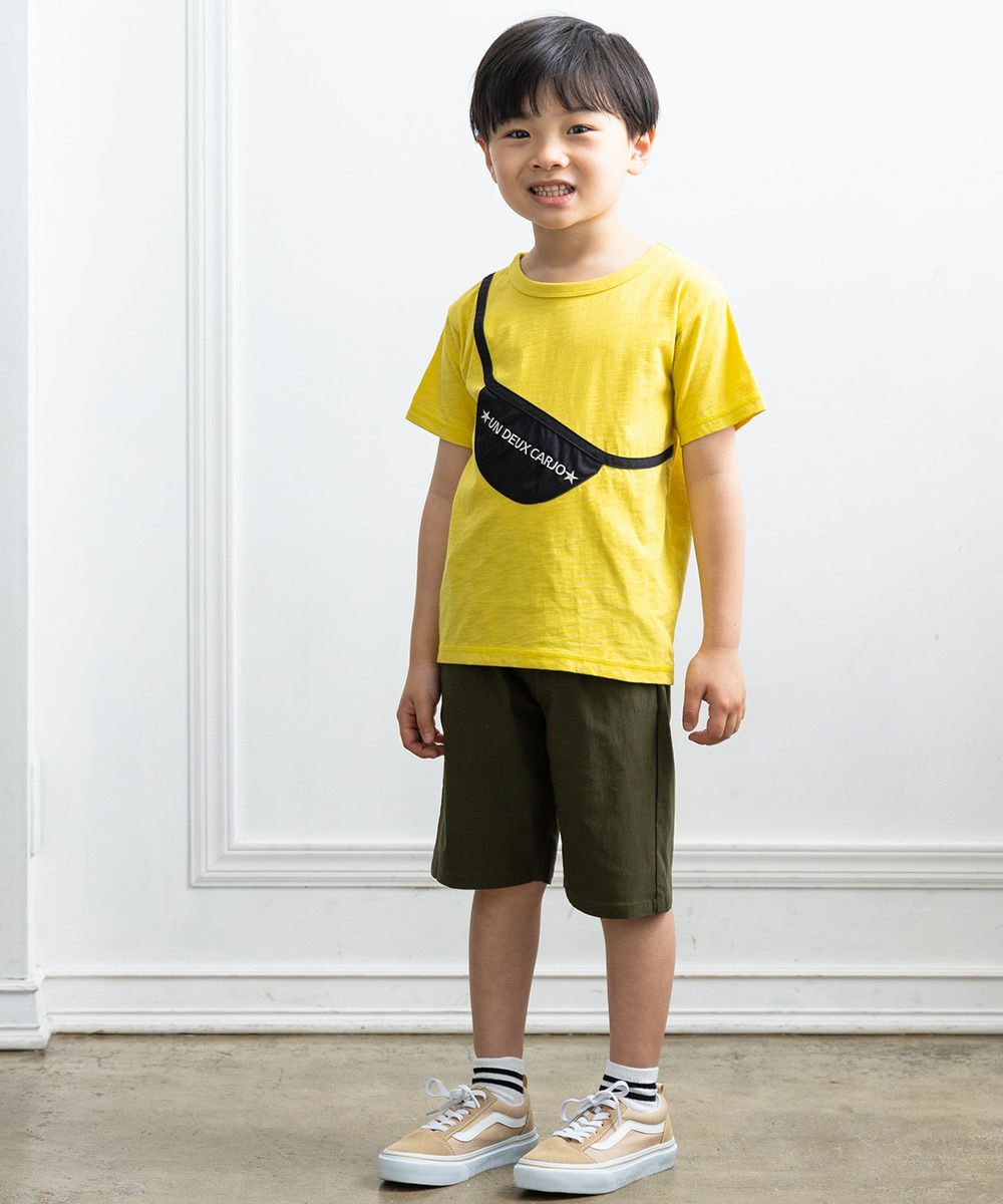 Sling bag-style T -shirt Yellow model image whole body