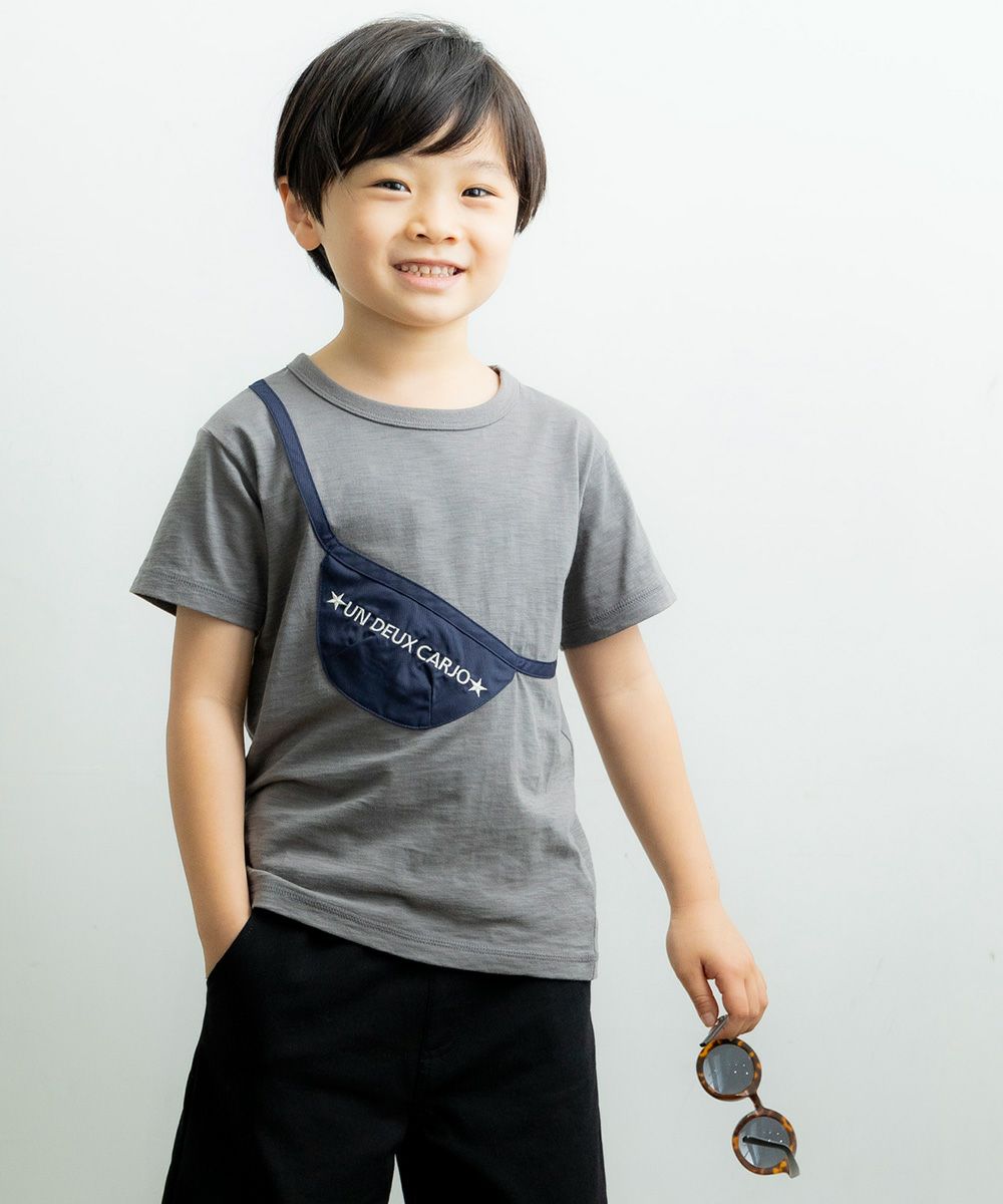Sling bag-style T -shirt Charcoal Gray model image 1