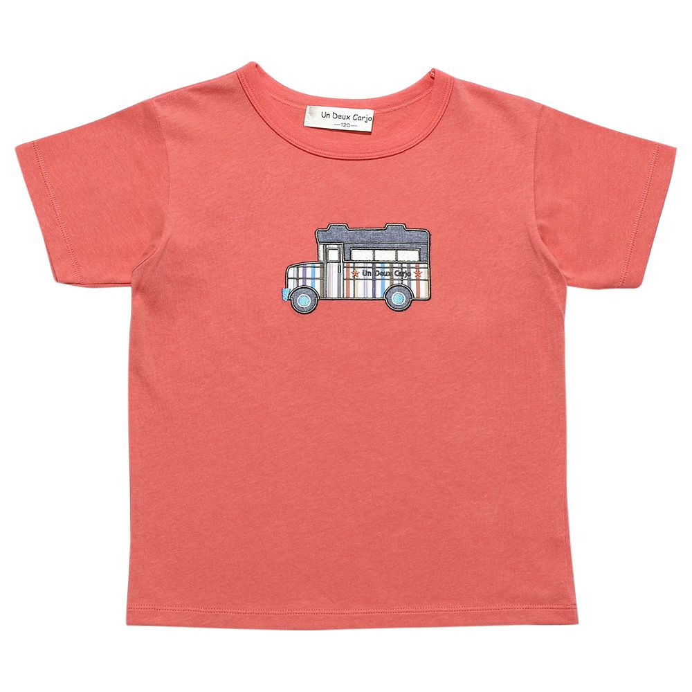 100 % cotton car embroidery T -shirt Red front