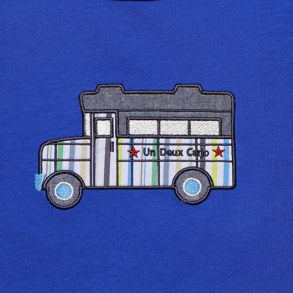 100 % cotton car embroidery T -shirt Blue Design point 1