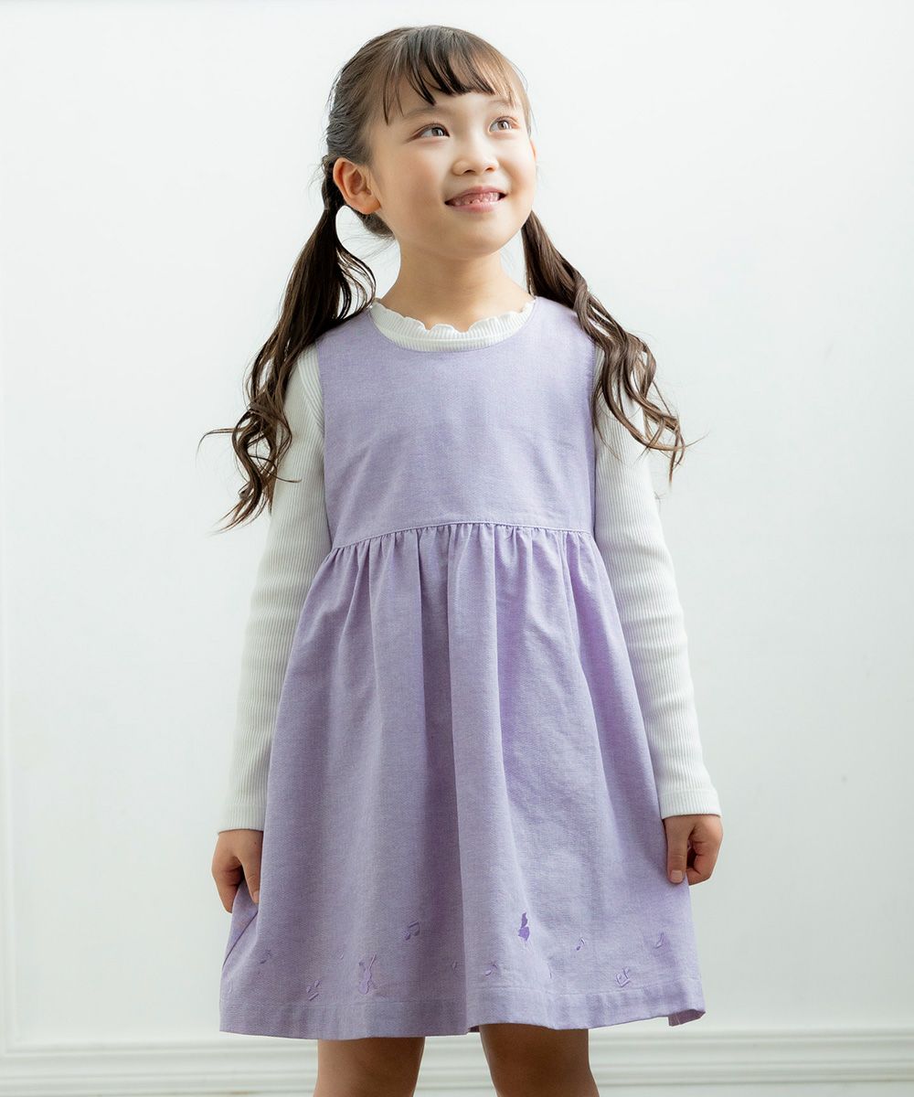 Dungaree dress Purple model image up