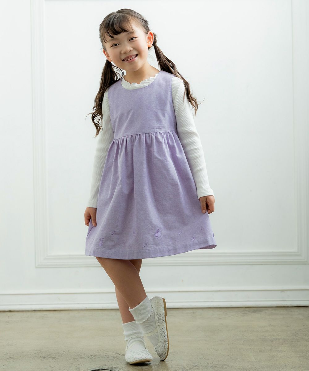 Dungaree dress Purple model image 3