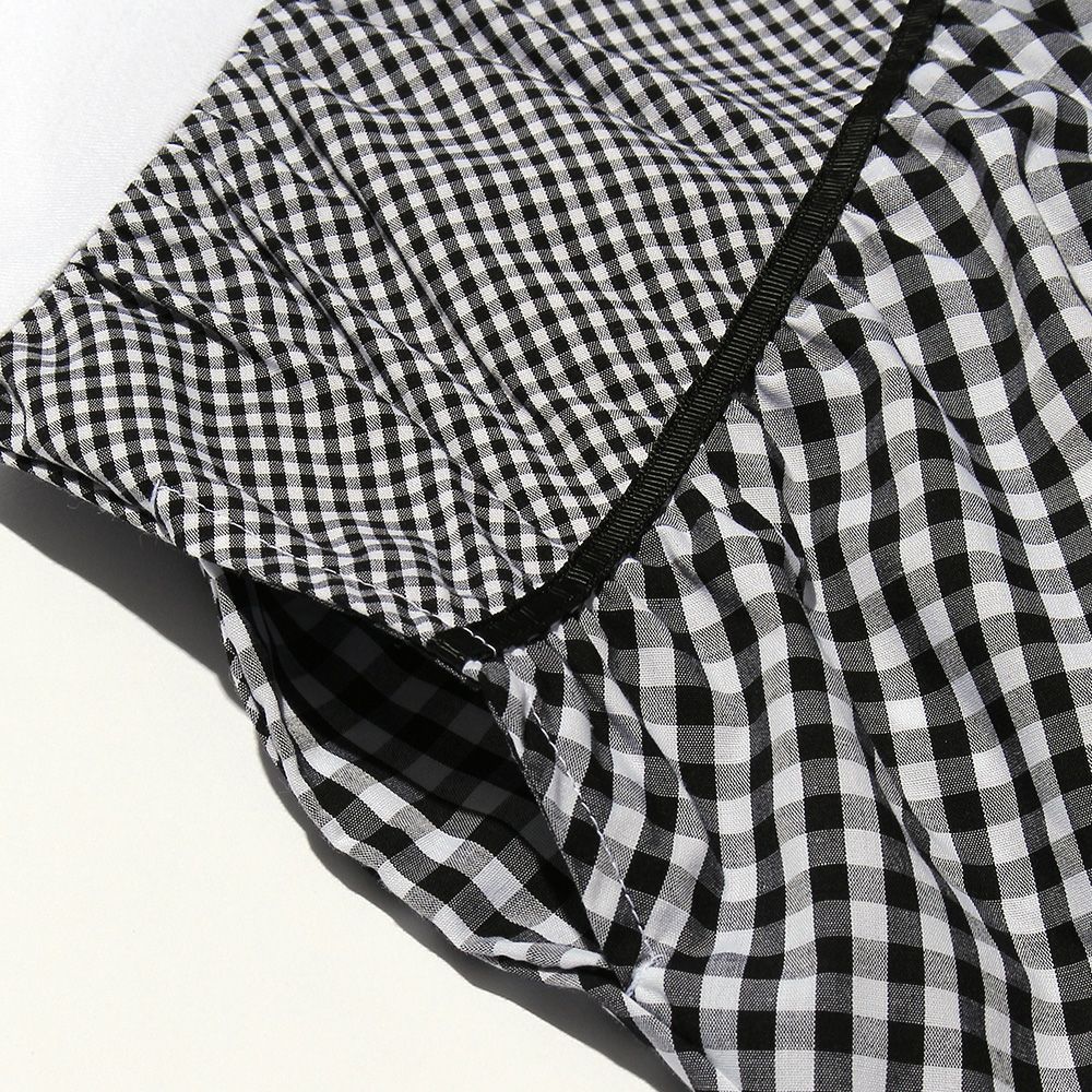 Gingham check patterned dress Black Design point 2