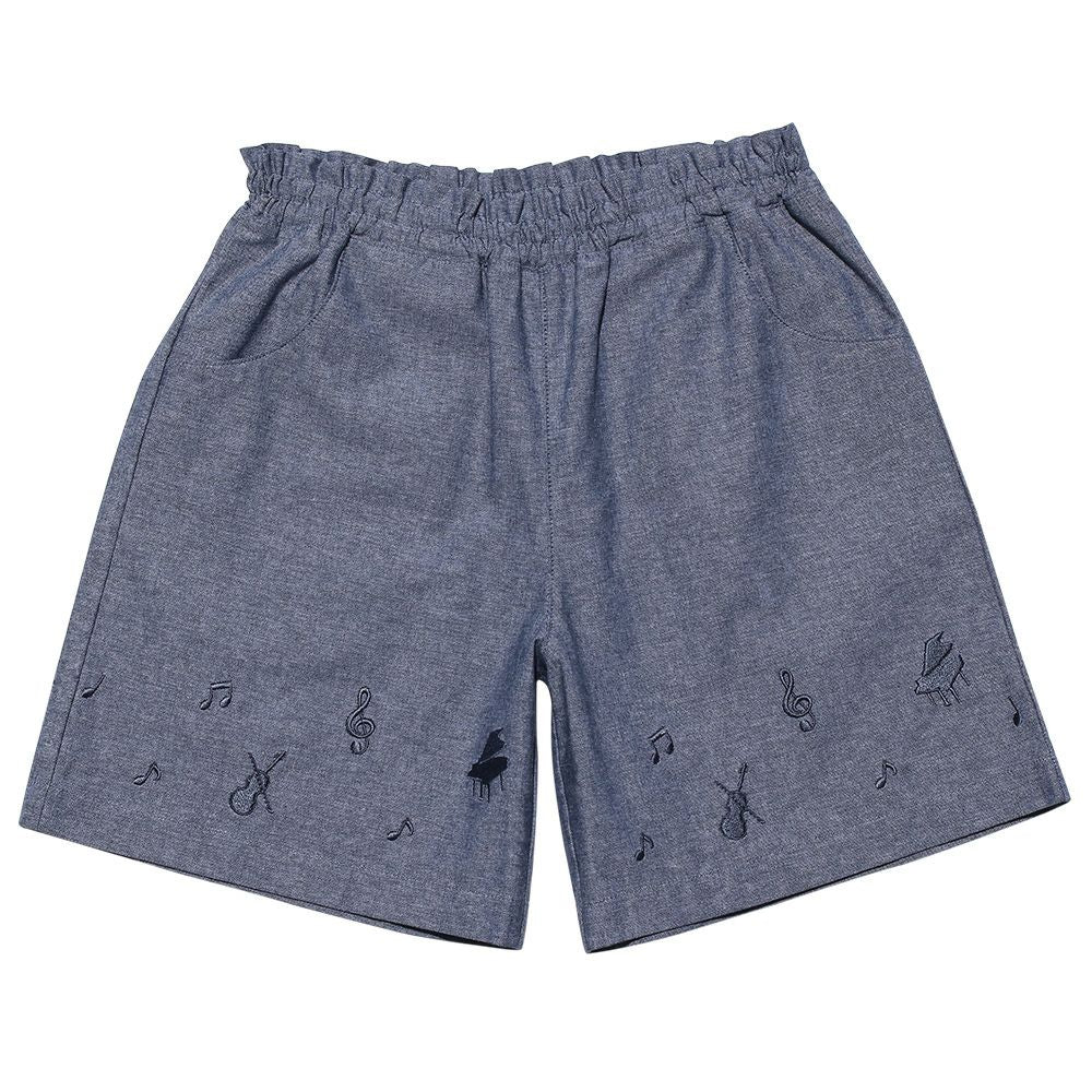 Musical Embroidery Dungary Short Pants Navy front