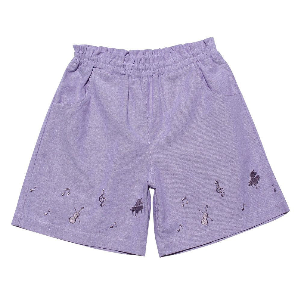 Musical Embroidery Dungary Short Pants Purple front
