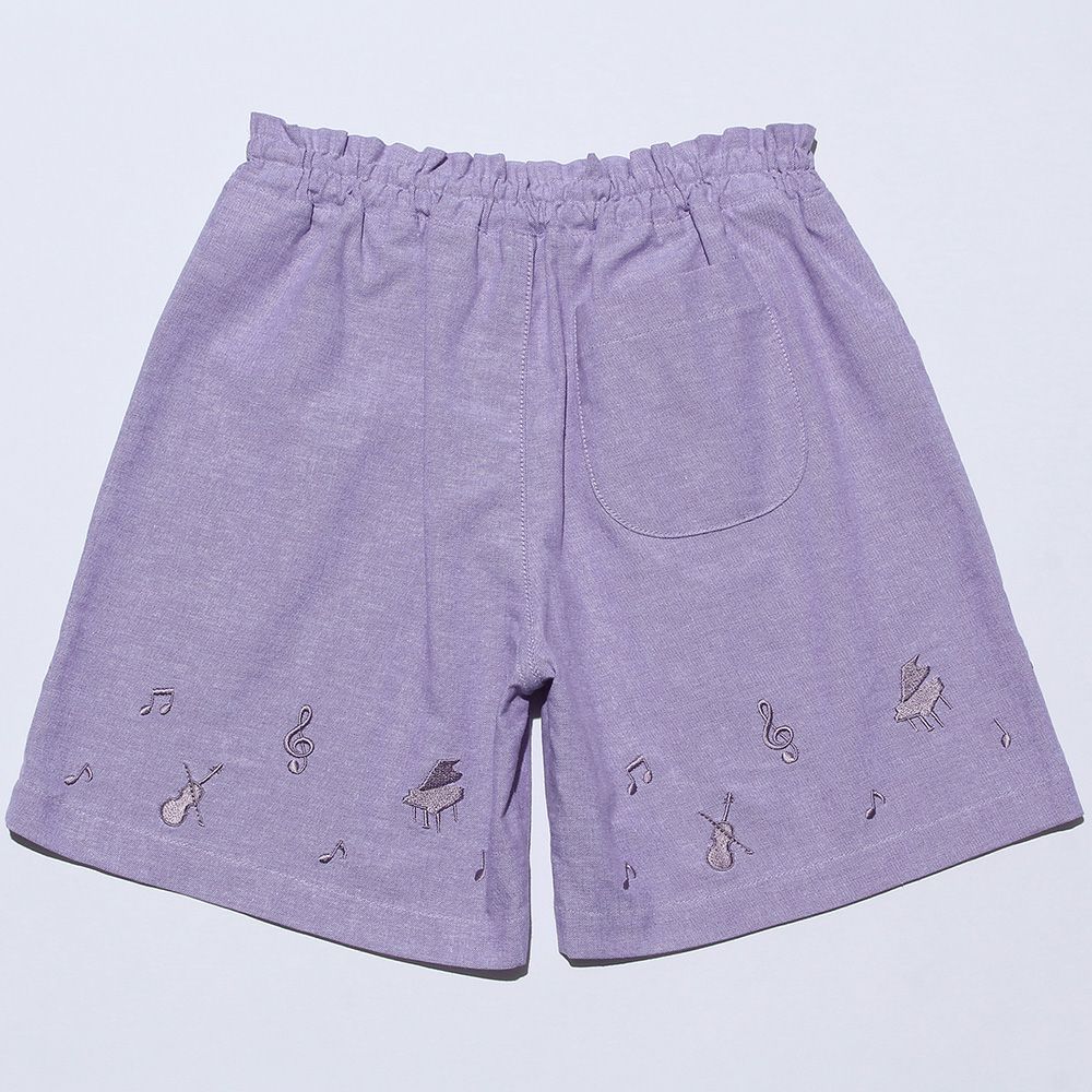 Musical Embroidery Dungary Short Pants Purple back