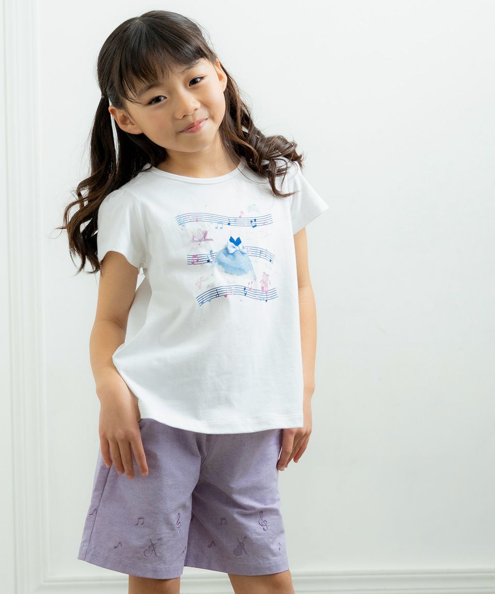 Musical Embroidery Dungary Short Pants Purple model image up