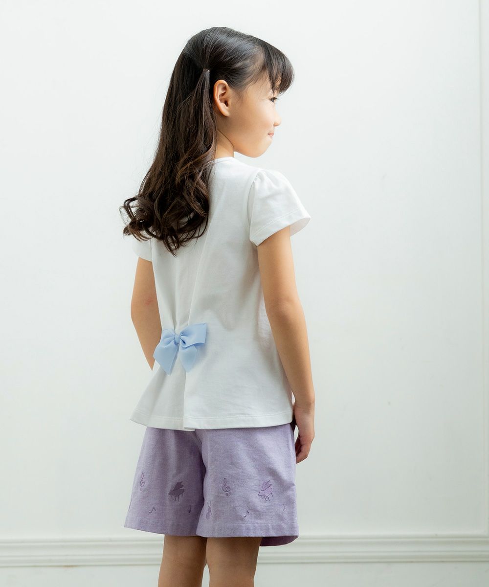 Musical Embroidery Dungary Short Pants Purple model image 4
