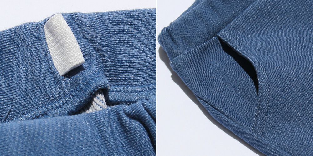 Musical Embroidery Denim Knit Half Pants Blue Design point 2