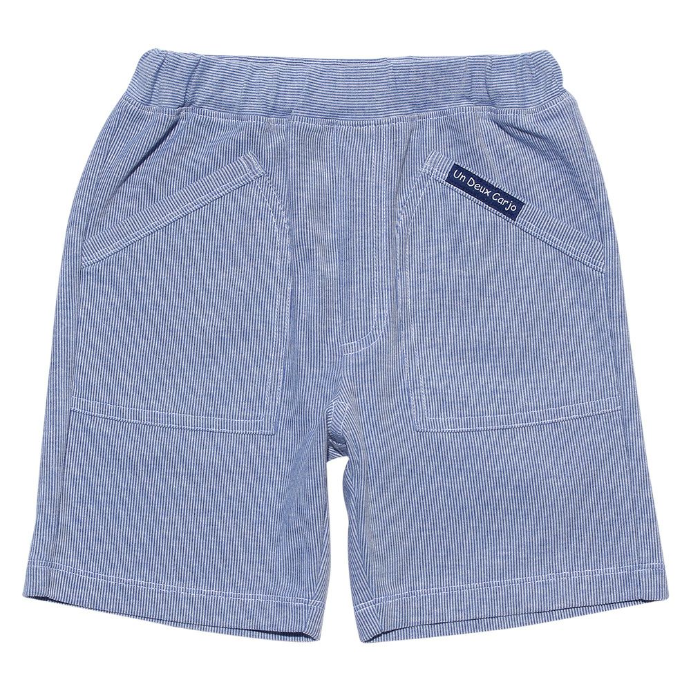 Striped pattern shorts Blue front