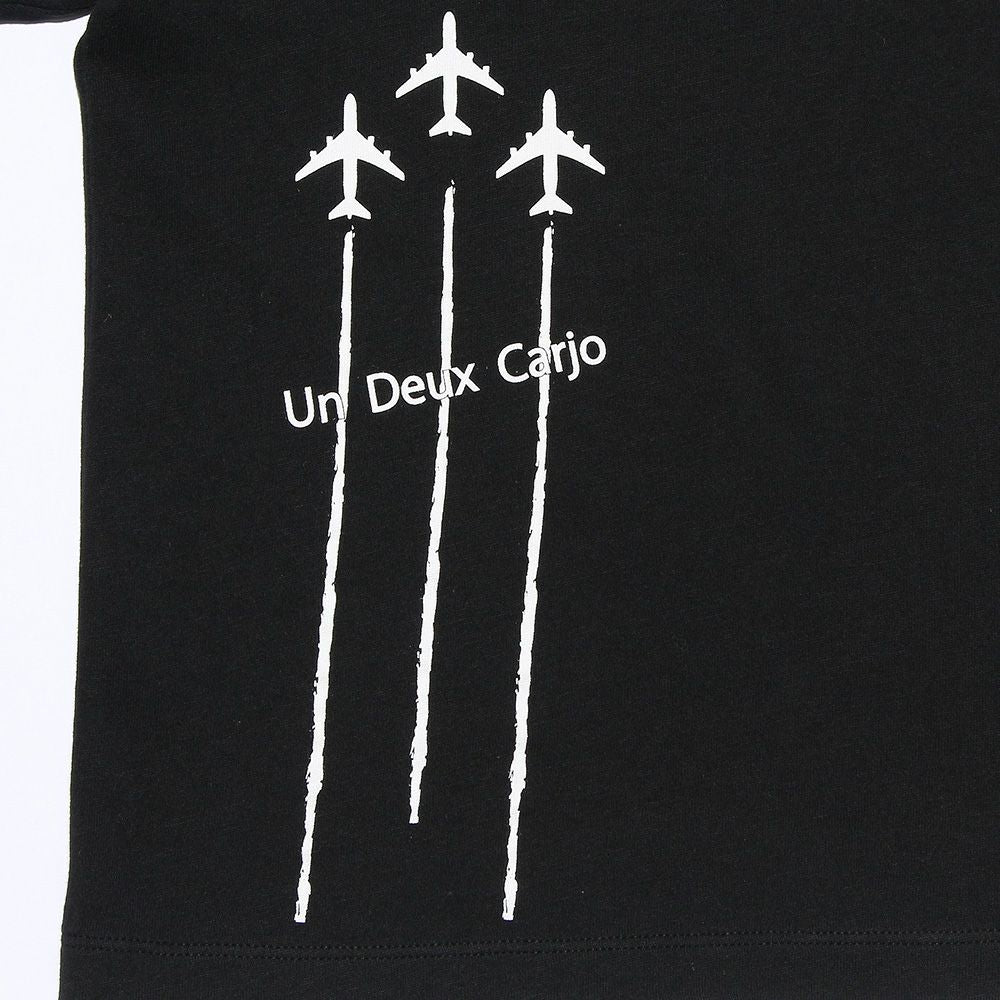 100 % cotton airplane print T -shirt Black Design point 1