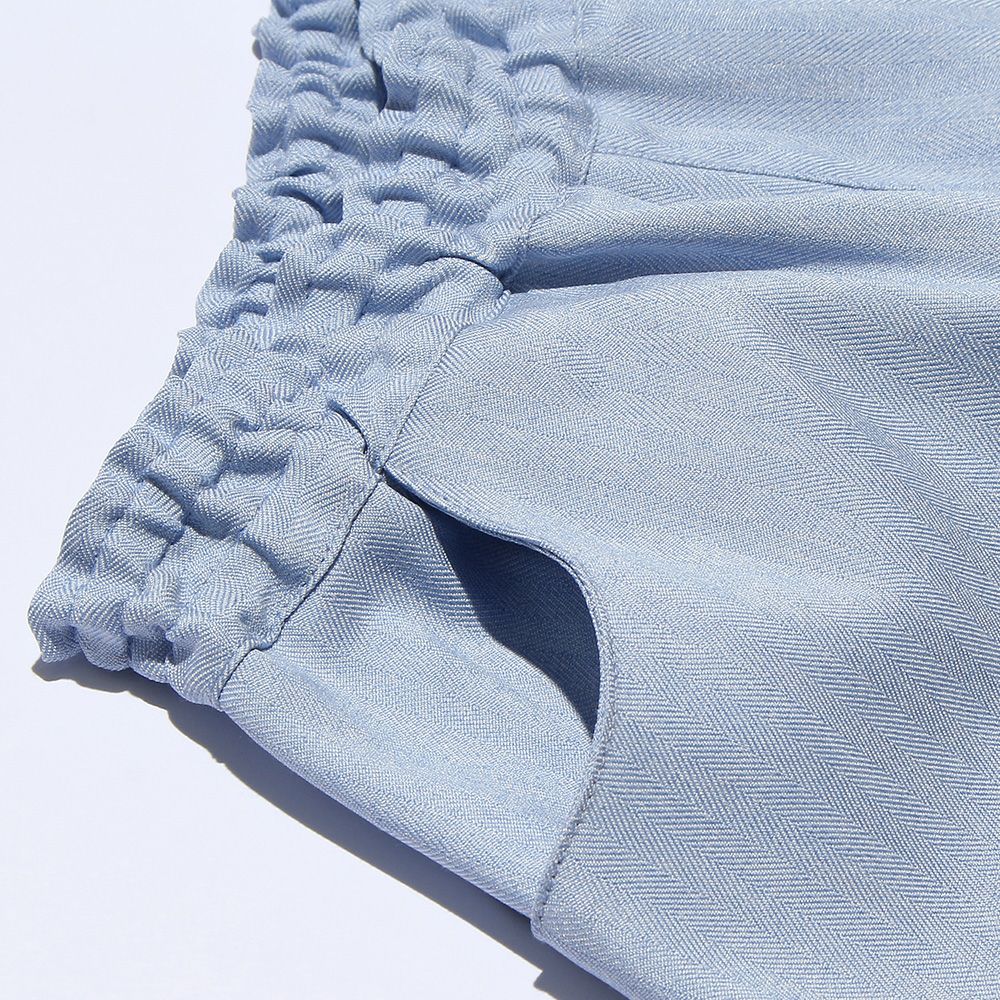 Herringbone culottation pants Blue Design point 1