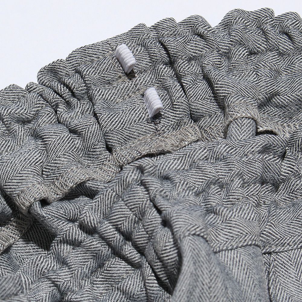 Herringbone culottation pants Charcoal Gray Design point 2