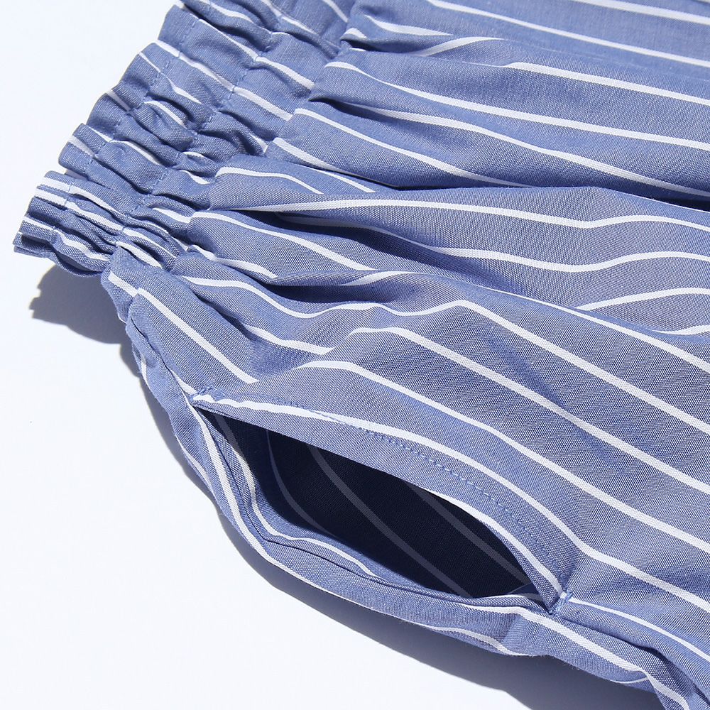 Striped pattern flare skirt Navy Design point 1