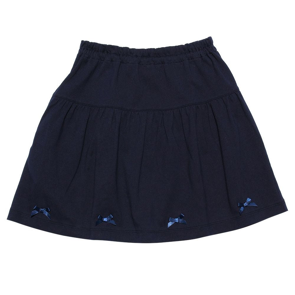 100 % cotton skirt with ribbon Navy front