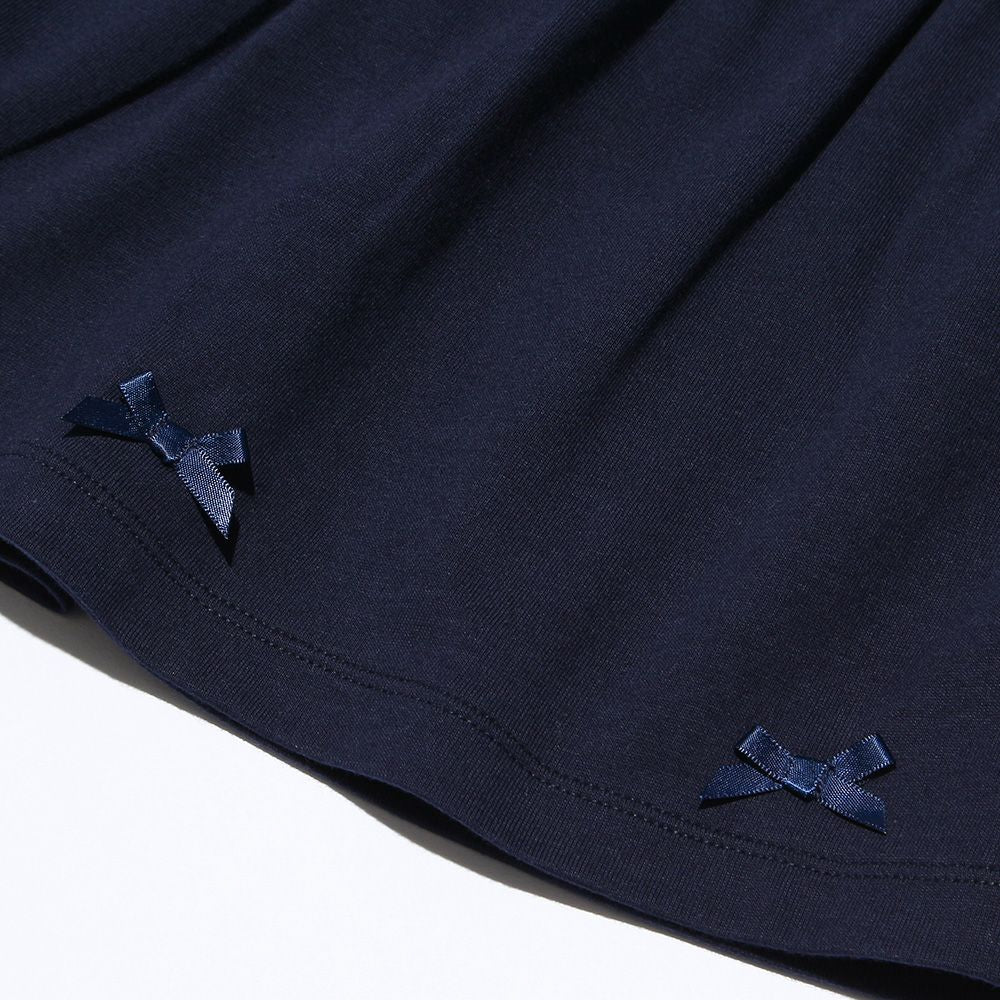100 % cotton skirt with ribbon Navy Design point 1