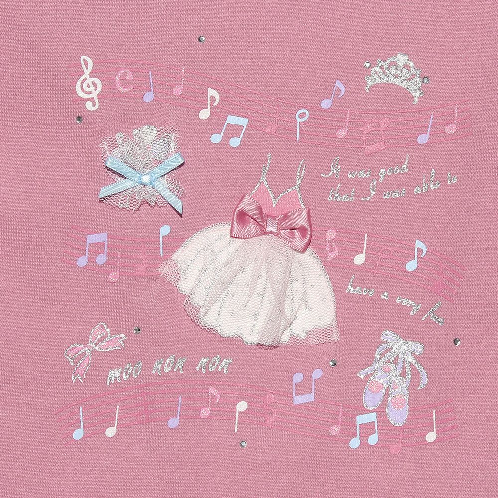100 % cotton musical note print T -shirt Pink Design point 1
