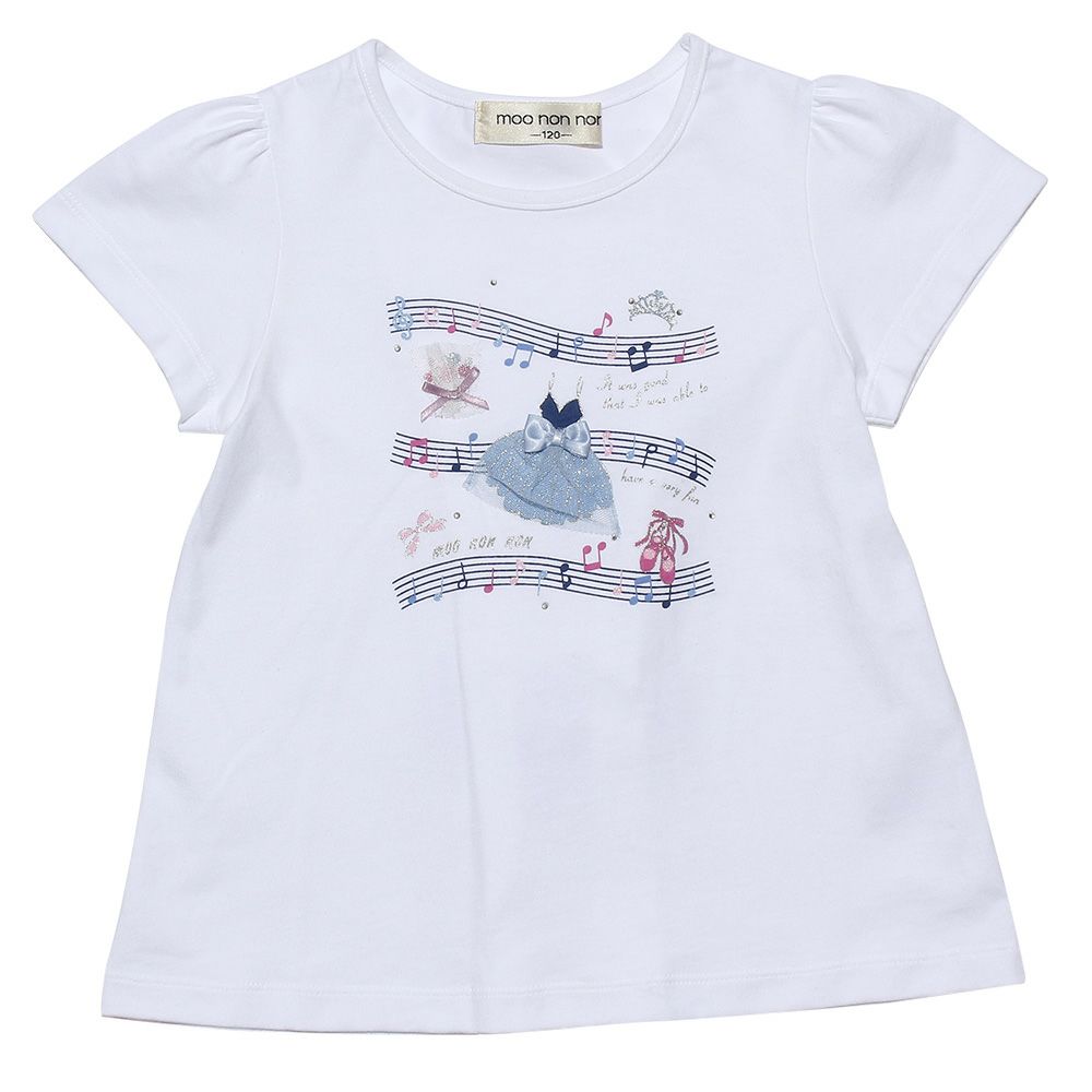100 % cotton musical note print T -shirt Off White front
