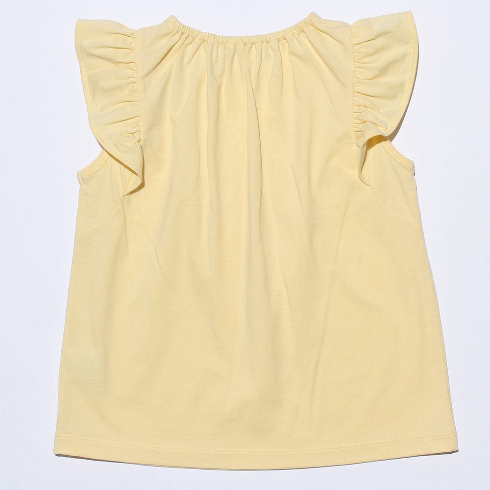 100 % cotton T-shirt with ribbons Yellow back