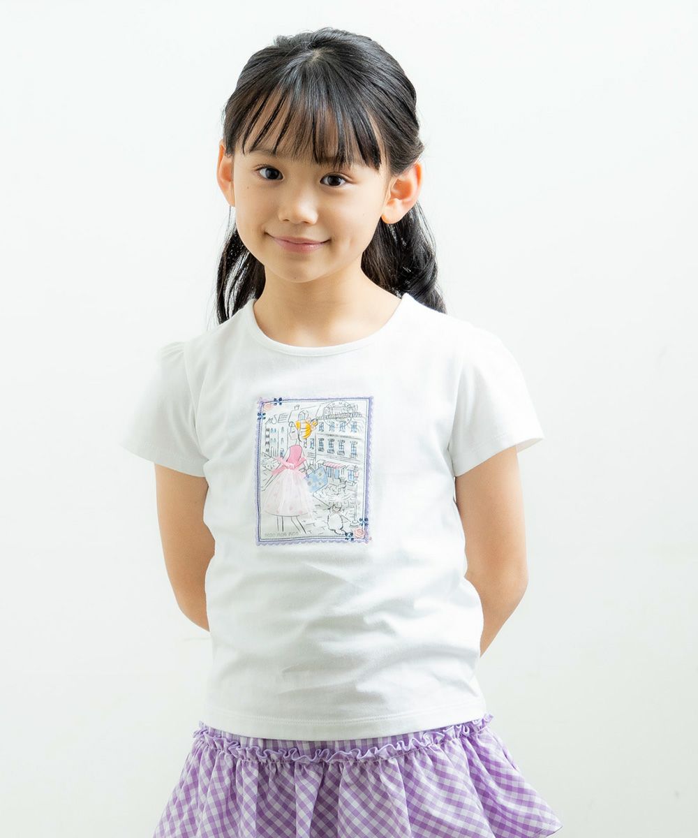 100 % cotton postcard girl print T -shirt  MainImage