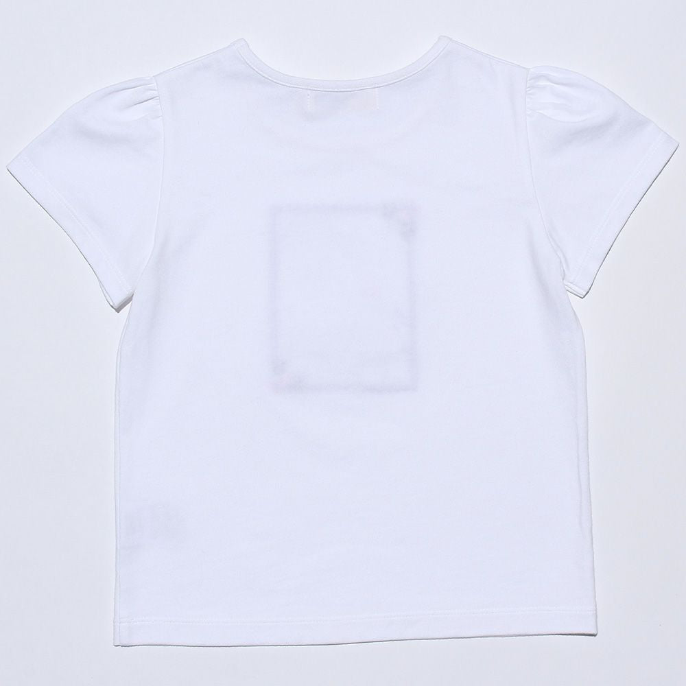 100 % cotton postcard girl print T -shirt Off White back