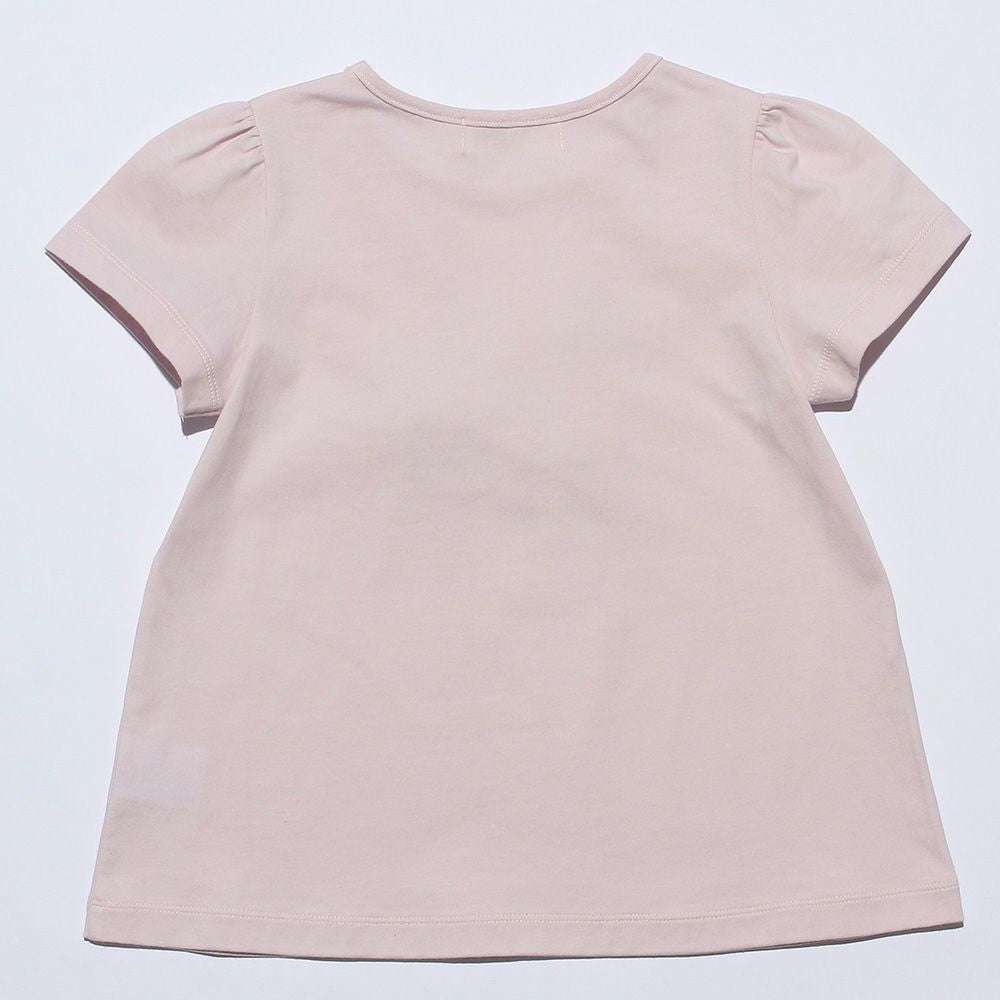 100 % cotton flowers & rabbit print T -shirt Pink back