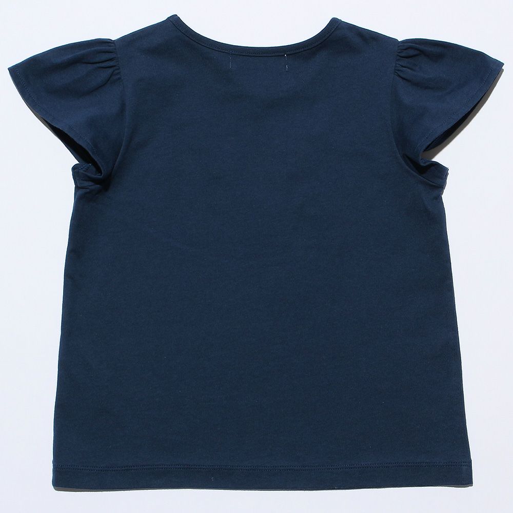 100 % cotton T -shirt with summer items print Navy back