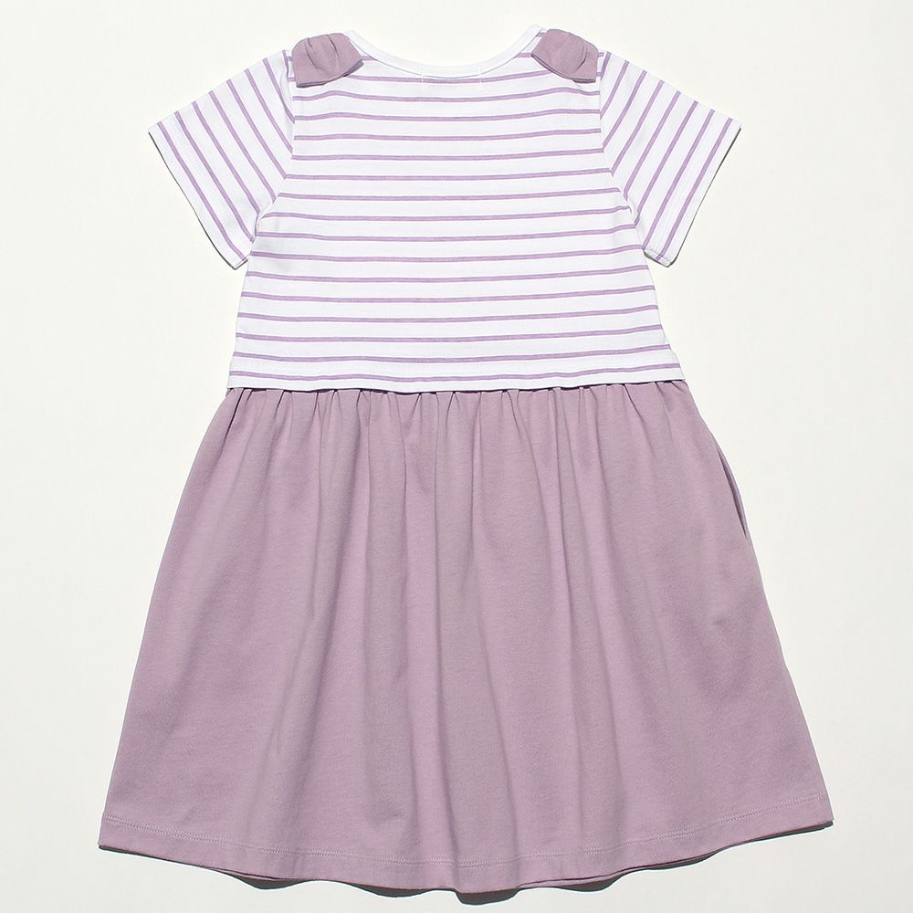 100 % cotton border pattern dress Purple back