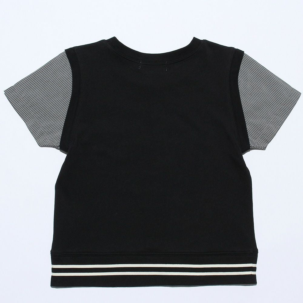 T -shirt with word print & patch Black back