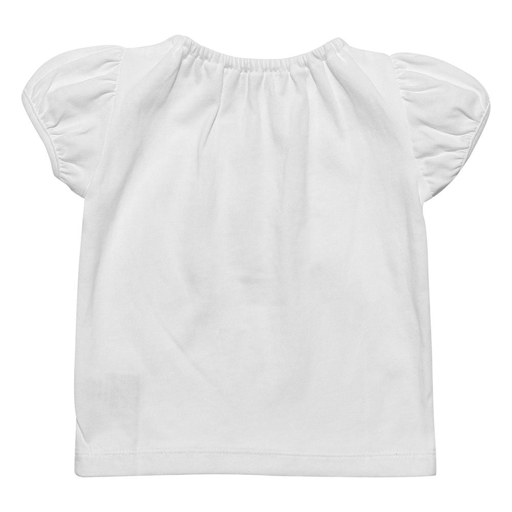 Baby size 100% cotton girly items print T -shirt Off White back