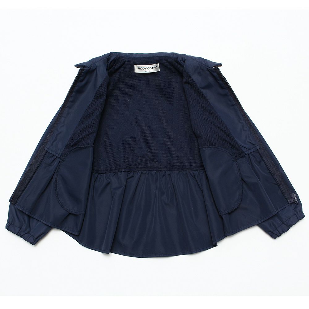 Food storage zip -up parka jacket with ribbon Navy Design point 2