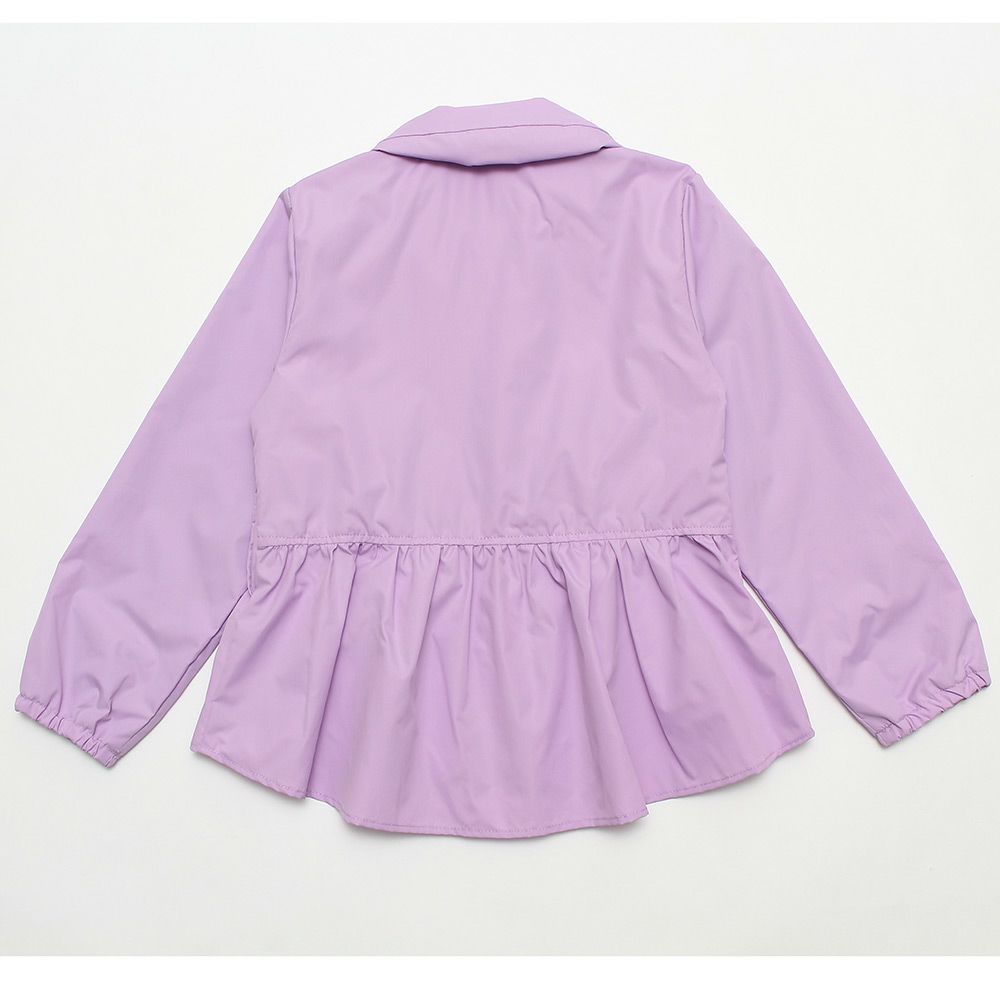 Food storage zip -up parka jacket with ribbon Purple back