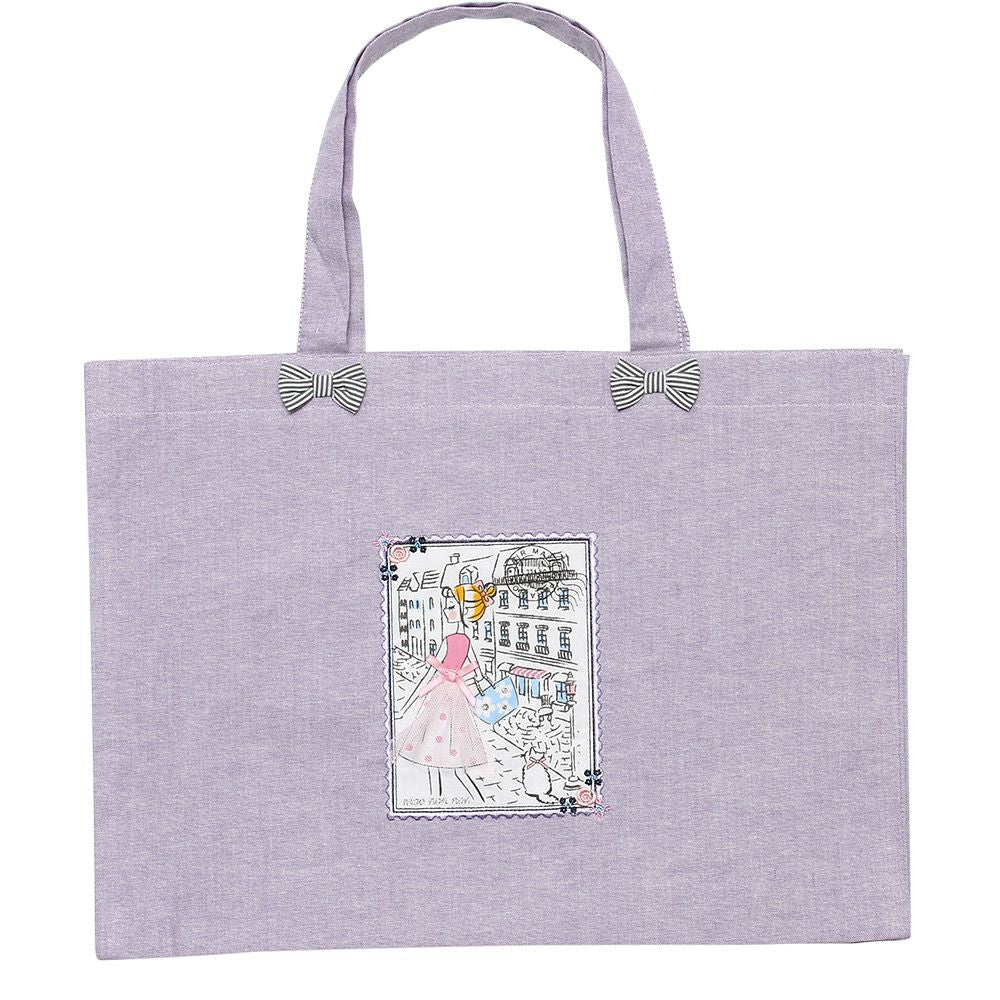 Dangaloat bag with girl motif Purple front