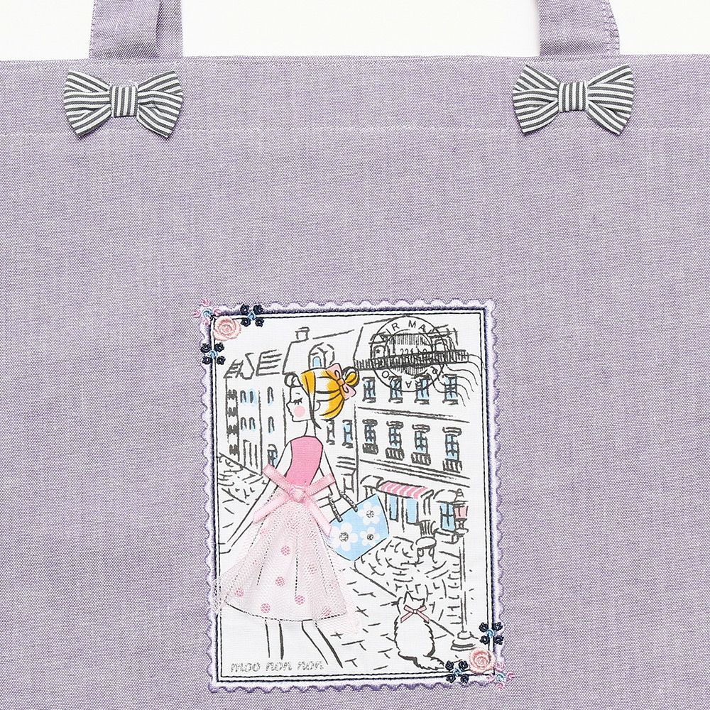 Dangaloat bag with girl motif Purple Design point 1