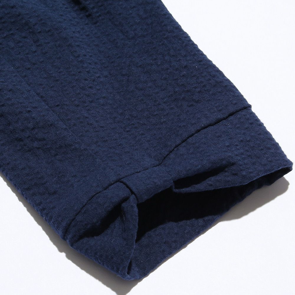 three-quarter length pants with ribbon motif Navy Design point 1