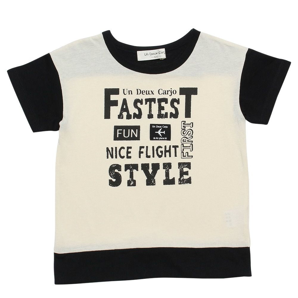 100 % cotton word print T -shirt Ivory front