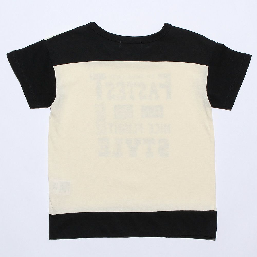 100 % cotton word print T -shirt Ivory back