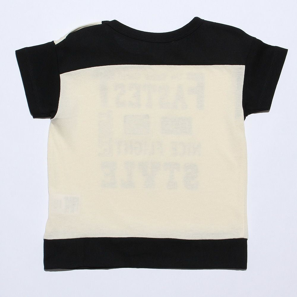 Baby size 100 % cotton word print T -shirt Ivory back