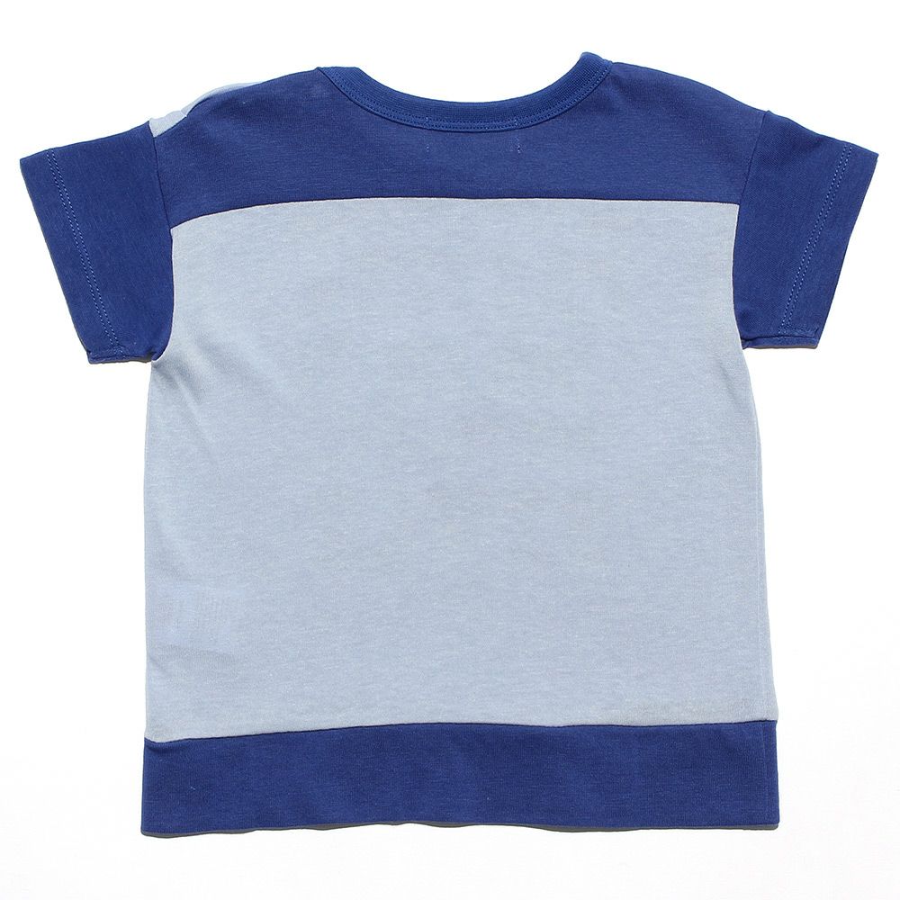 Baby size 100 % cotton word print T -shirt Blue back