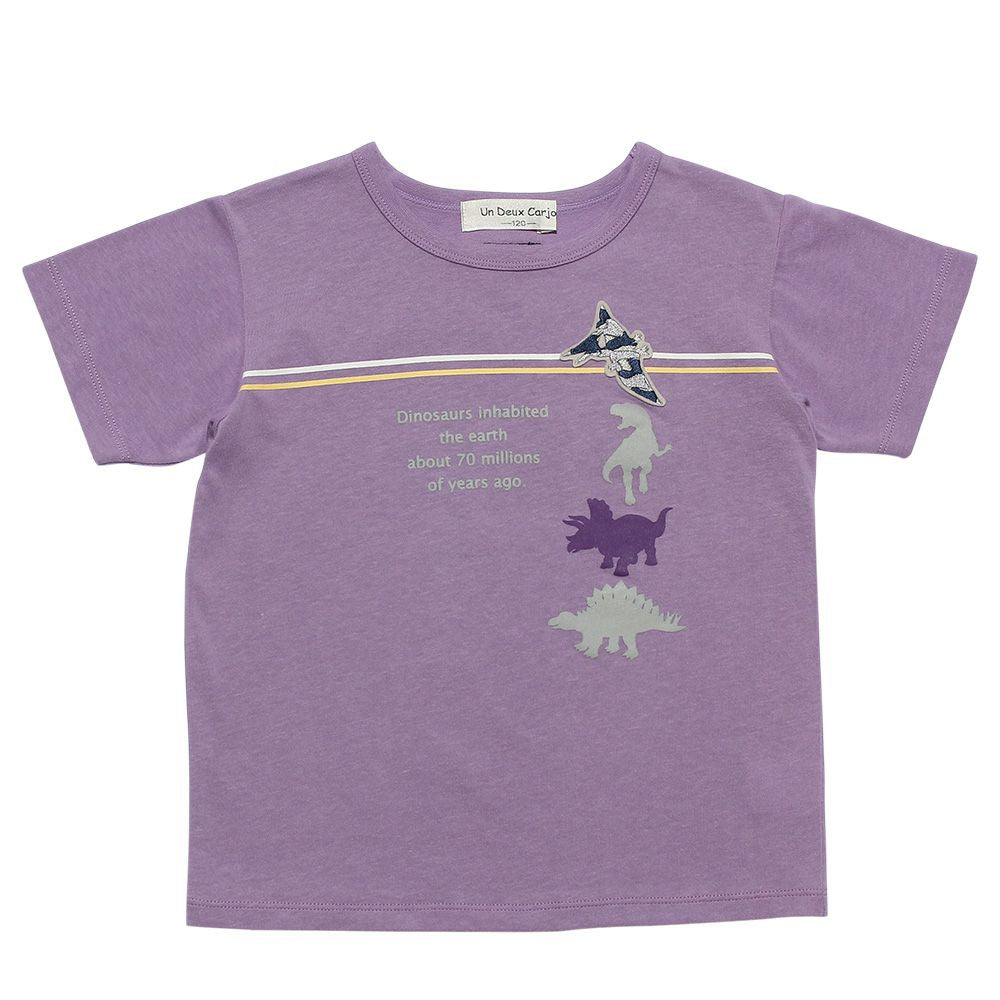 100 % cotton  dinosaur T -shirt Purple front