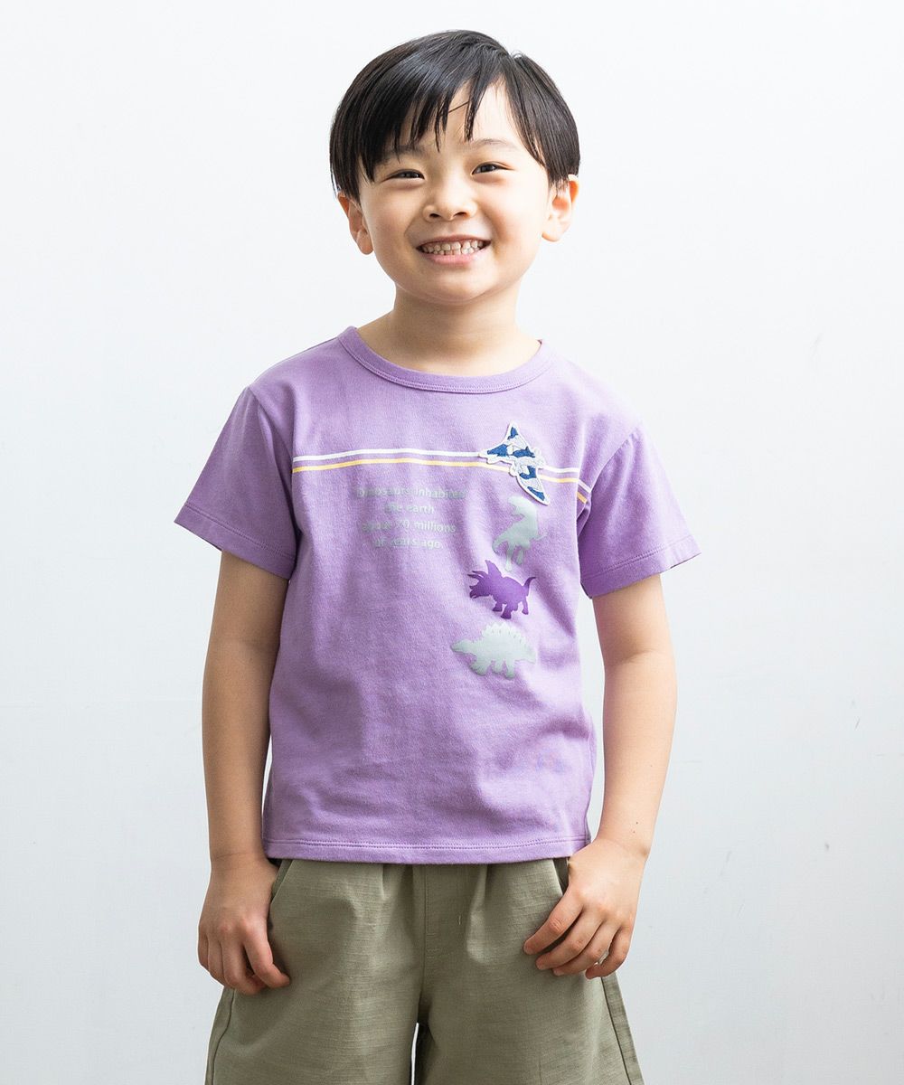 100 % cotton  dinosaur T -shirt Purple model image 1