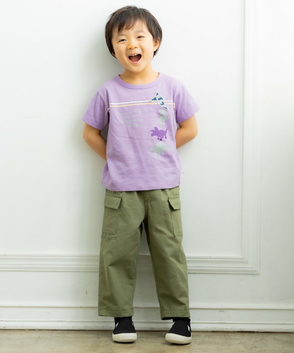 100 % cotton  dinosaur T -shirt Purple model image 3
