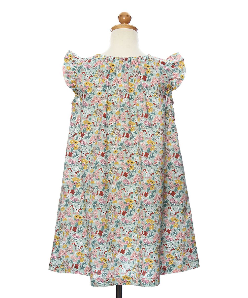 100 % cotton flower print dress Green torso